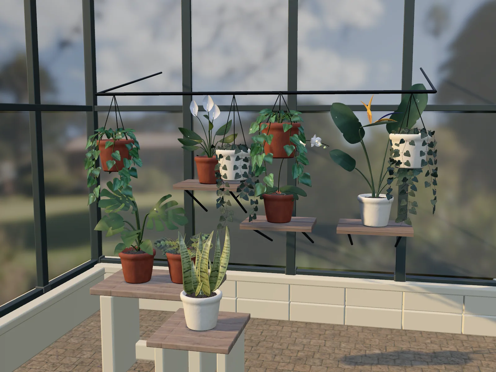 Native conservatory: ten illustrative completed chapters, with stone, timber, glass and distinct hanging and floor plants
