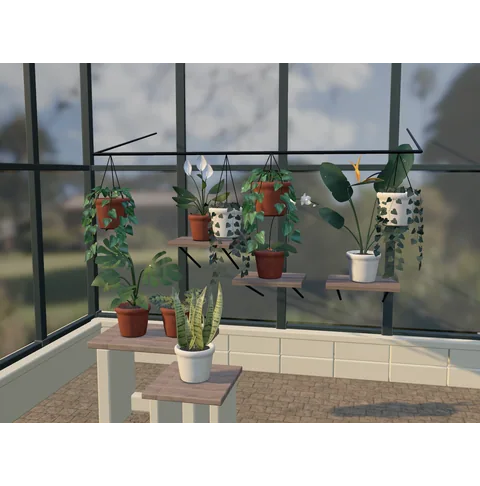 Actual multi-species Glasshouse with completed plants