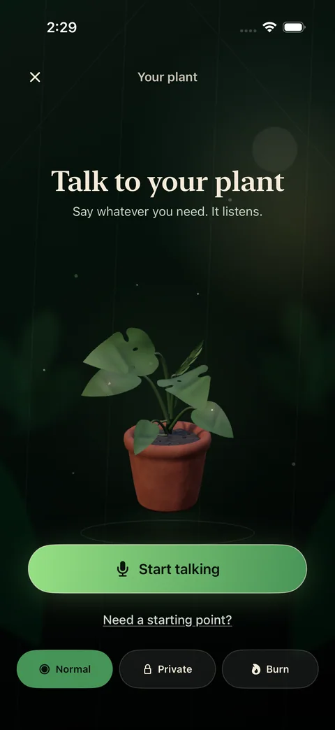 Actual recorder-ready plant screen